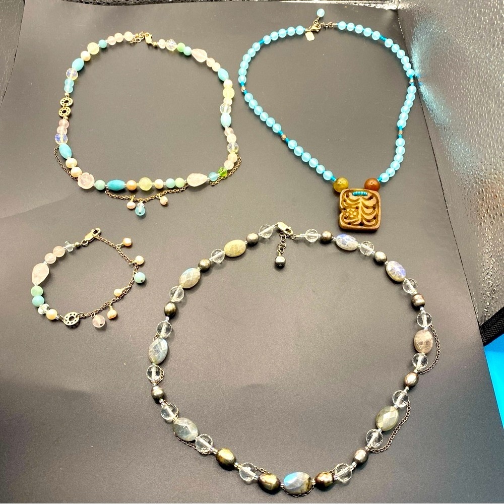 Luxe 925 sterling silver Glass bead jewelry Necklace’s& bracelet
